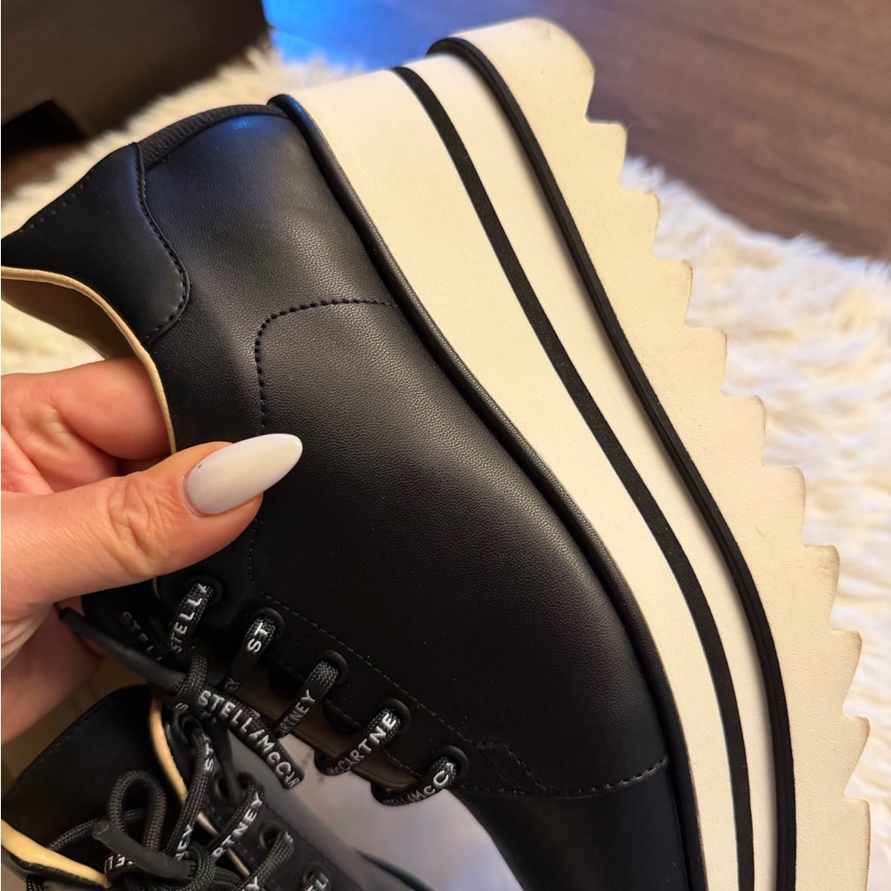 Stella McCartney Black and White Platform Shoes - Picture 8 of 13